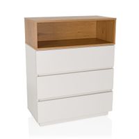 comoda con aspecto de madera blancoroble