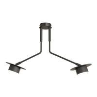 lampara de techo tevra negro 2 luces