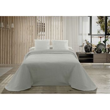 Colcha Hosteline Palma Gris Perla Cama De 135