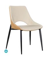 pack 4 sillas tapizadas bicolor beigmostaza