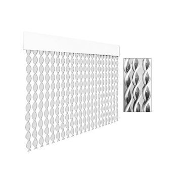 Cortina Puerta Cordon Espiral Tambre 90x210 Gris Blanco 20202d