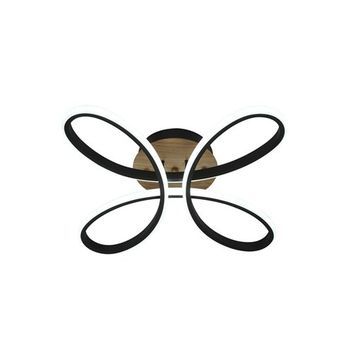 Plafón Led 104w 11440lm 3000-6500k 42cm Negro/madera Regulable Serie Bandeira