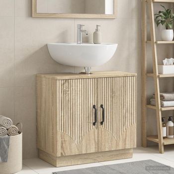 Vidaxl Mueble De Lavabo Para Baño Hoorn Roble Sonoma