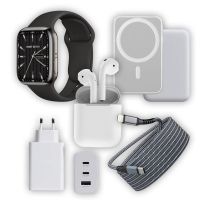 power bank klack kit essential 5 en 1 para iphone smartwatch auriculares cargador y cable