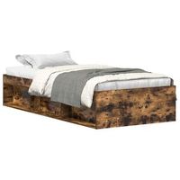 cama individual  cama para adultos  estructura de cama roble ahumado 75x190 cm