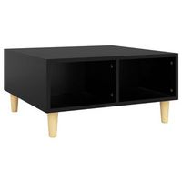mesa de centro 60x60x30 cm madera trabajada y madera maciza de eucalipto - negro