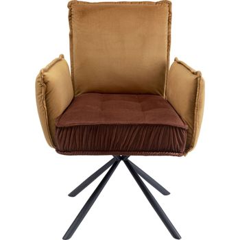 Silla con reposabrazos marrón