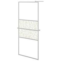 mampara ducha con estante vidrio esg y aluminio cromo 90x195 cm vidaxl
