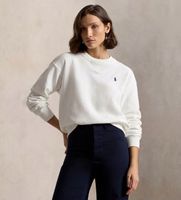 polo ralph lauren para mujer 211971690002 sudadera de felpa con cuello redondo blanco xs casual algodon manga larga