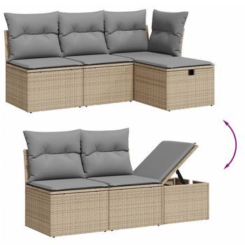 Conjunto De Sofá Exterior (combinación De 7 Piezas, Color Beige Mezclado)