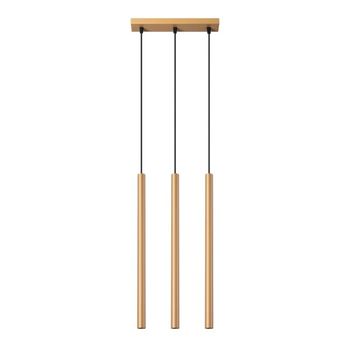 Lámpara colgante vacu dorado, 3 luces