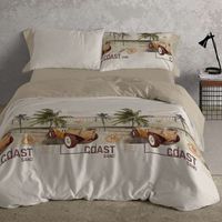 funda nordica 50 algodon diseno vintage playa agua marina 105 x 190200 cm - ambar - burrito blanco