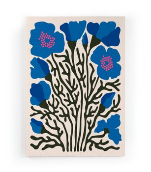 Lienzo 60x40 Flores Azules
