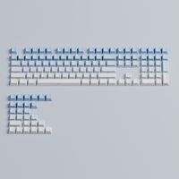 akko-juego de teclas con gradiente impreso lateral perfil de cereza doble disparo pbt 135 teclas para interruptores mx teclado mecanico para jugadores