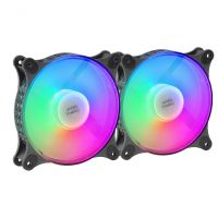 mars gaming mfduo kit 2 ventiladores frgb rainbow 120mm negros