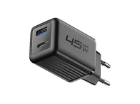 cargador movil - cellularline multipower micro gan 45w carga rapida usb c a universal negro