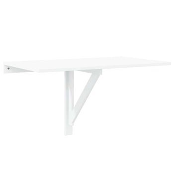 Mesa De Pared Plegable Contrachapada Blanco Brillo 100x60x56 Cm Vidaxl