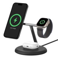 cargador inalambrico belkin boost charge pro 3in1 qi2 15w base magnetica