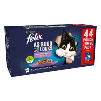 Felix As Good As It Looks Pouches in Jelly Mega Pack 88 x 100g - Mixed Selection