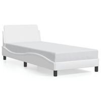 estructura de cama dover cuero sintetico blanco 90x200 cm vidaxl
