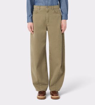 Weekend Max Mara para mujer. 2625136072650 Pantalón Ancho Ordine Caqui (42), Marrón, Casual, Algodón