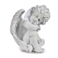 figura de poliresina diseno angel durmiendo 28x24x27 cm color blanco