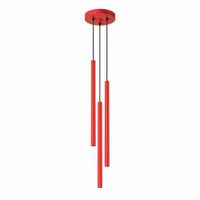 lampara colgantes rojo acero alt 115 cm