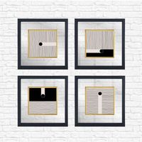 cuadro decorativo enmarcado cam1868903707 multicolor 32x32 cm 4 piezas