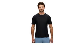 Camiseta de manga corta hoka airolite run negra para hombre