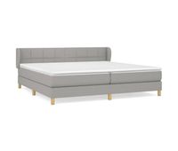 cama box spring con colchon tela gris claro 200x200 cm bloques con cuadros