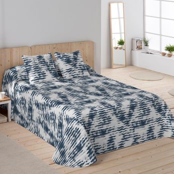 Sandal - Colcha Bouti Estampada - Microfibra - Extra - Suave - Gramaje 70 Gramos - Cama 180 - Waves Blue