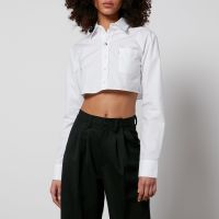 coperni cropped cotton-poplin shirt - fr 38uk 10