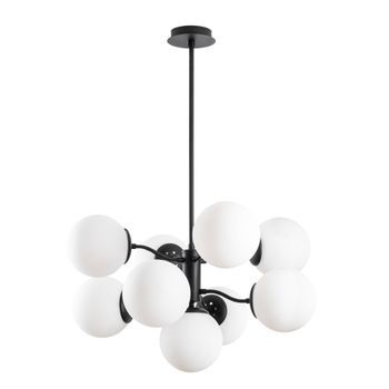 Lámpara De Techo Mudoni-mr-836-1 Negro Metal Vidrio Diámetro 70x80 Cm