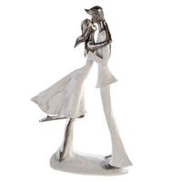 casablanca by gilde estatuilla decorativa escultura hold me blanco plata h 32 cm