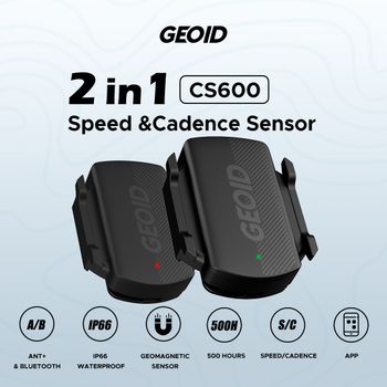 GEOID CS600 Sensor inteligente de velocidad y cadencia de ciclismo Bluetooth 5,0/ANT + transmisión de modo Dual Sensor de velocidad de bicicleta impermeable