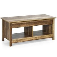 mesa de centro con tapa elevable muebles decorativos multifuncionales con compartimentos ocultos y estantes de roble