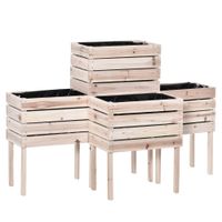 outsunny jardineras sobre pies adaptables cuadrados potagers lote de 4 50x30x60 cm incluye insertos de riego y pelicula protectora   aosom espana