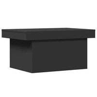 mesa de cafe - mesa de centro madera de ingenieria negro 80x55x40 cm