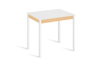 mesa de cocina alta fija 120x80 cm crema pata blanco