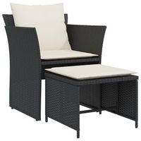 sillon de jardin  silla de jardin con reposapies ratan sintetico negro