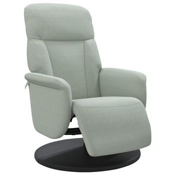 Sillón Reclinable Con Reposapiés Terciopelo Gris Claro Vidaxl
