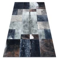alfombra patchwork 21719 negro - piel de vacuno 120x170 cm