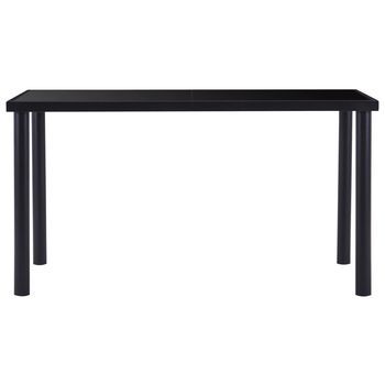 Mesa De Comedor | Mesa De Cena De Vidrio Templado Negro 140x70x75 Cm