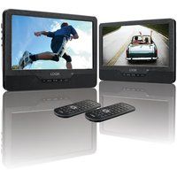logik l9dualm13 dual screen portable dvd player - black black