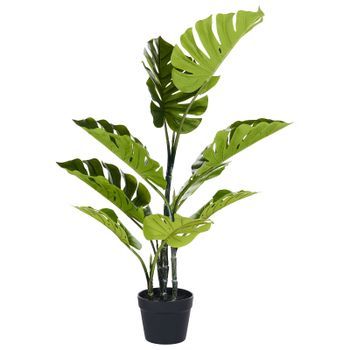 Planta Artificial En Maceta Para Interior Moderna De Plástico Maceta Negra 94 Cm Monstera Plant