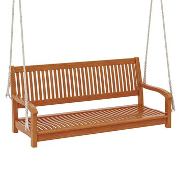 Costway Hamaca de Porche de Madera para 2 Personas con Ganchos y Cuerdas para Jardín Carga 360kg