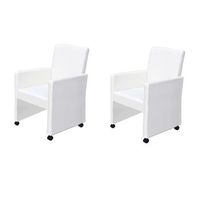 sillas de comedor 2 unidades cuero sintetico blanco vidaxl