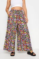limited collection pantalon negro de florecitas mujer curvy y tallas grandes limited collection