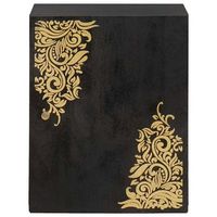 armario de pared negro 38 x 33 x 48 cm madera de mango maciza