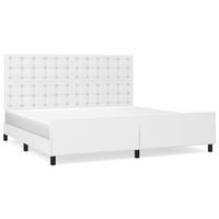 estructura de cama sin colchon cuero sintetico blanco 200x200cm vidaxl